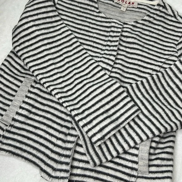 Dolan Anthropologie Left Coast Collection brushed fleece Striped Jacket Size M - Picture 6 of 10